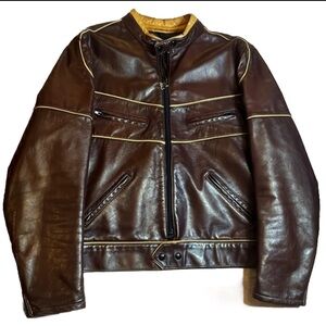 Vintage 90s Authentic Honda Leather Motorcycle Jacket sz 44